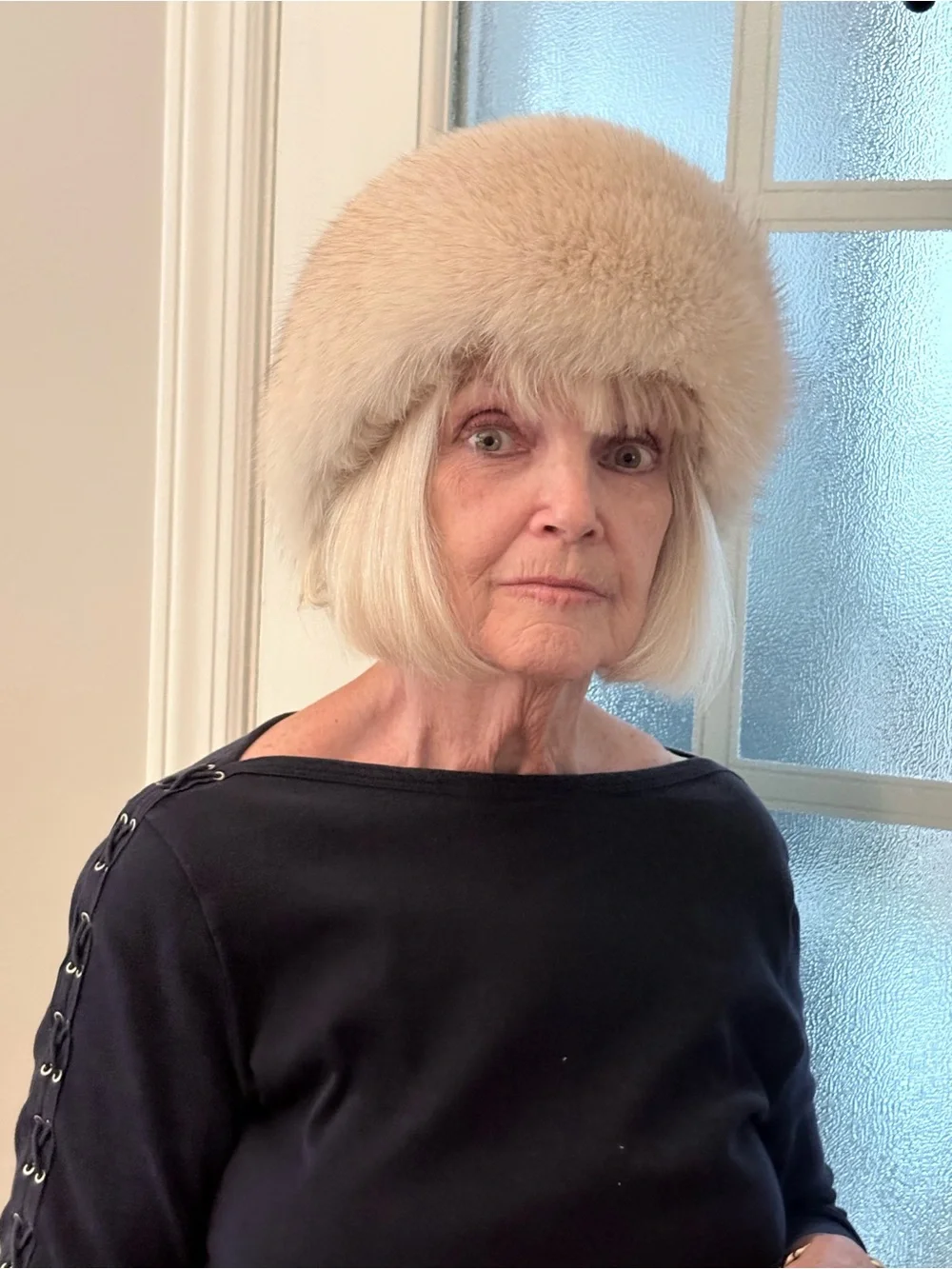 Fur Headband in Ivory